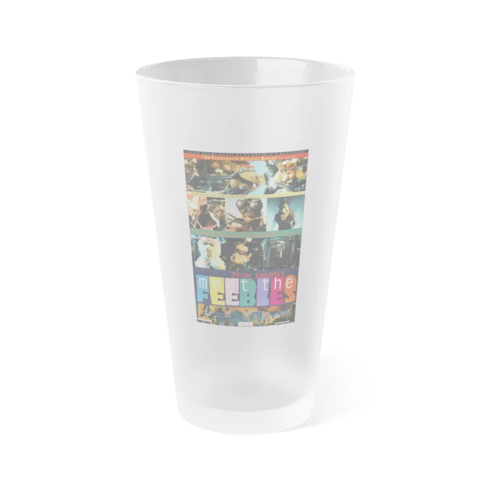 MEET THE FEEBLES 1989 Movie Poster - Frosted Pint Glass 16oz-16oz-Frosted-Go Mug Yourself