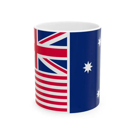 Melbourne Evening Herald flag blue (Australia) White Coffee Mug 11oz - Go Mug Yourself