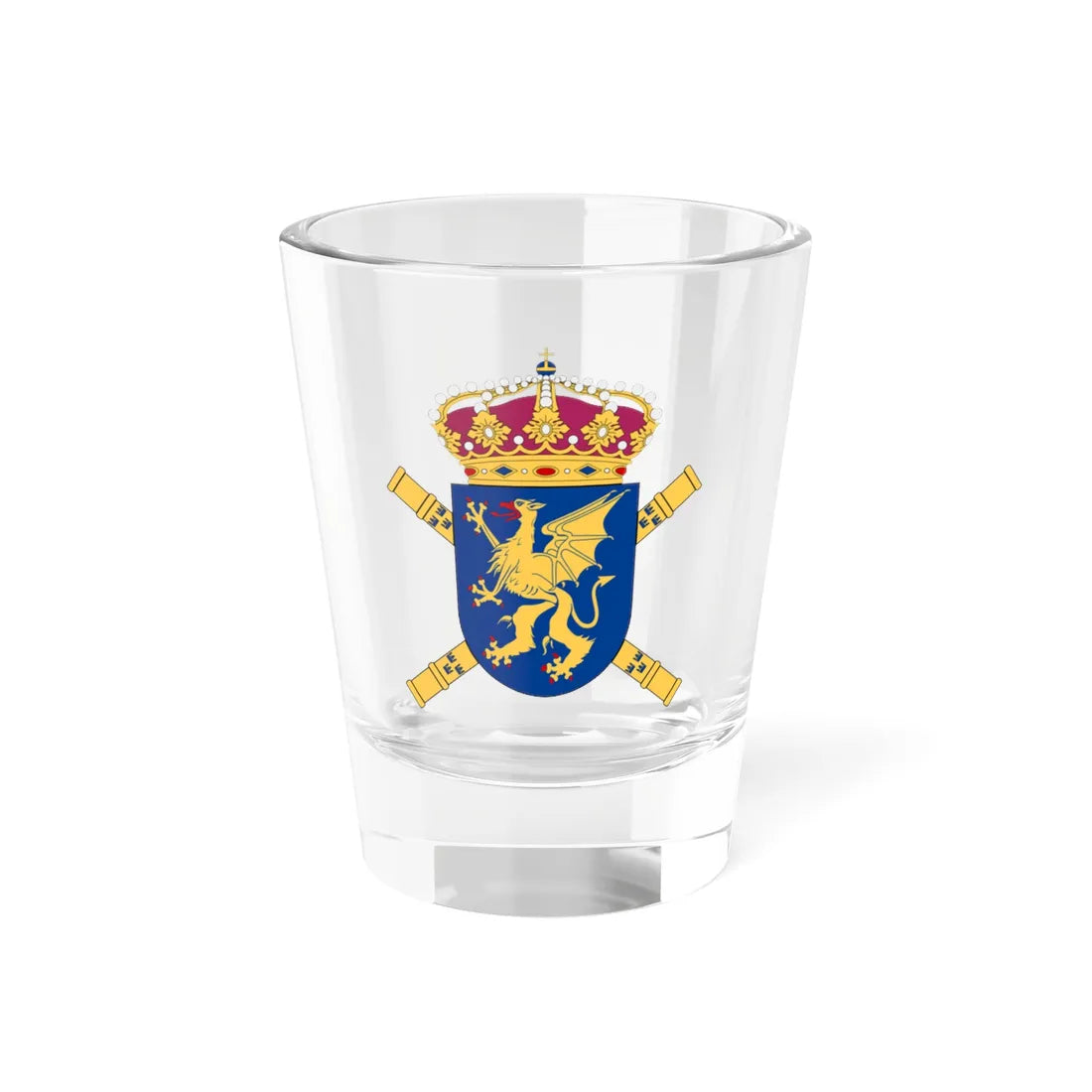 Mellersta arméfördelningen vapen (Sweden) (Coat of Arms) Shot Glass 1.5oz 1.5oz - Go Mug Yourself