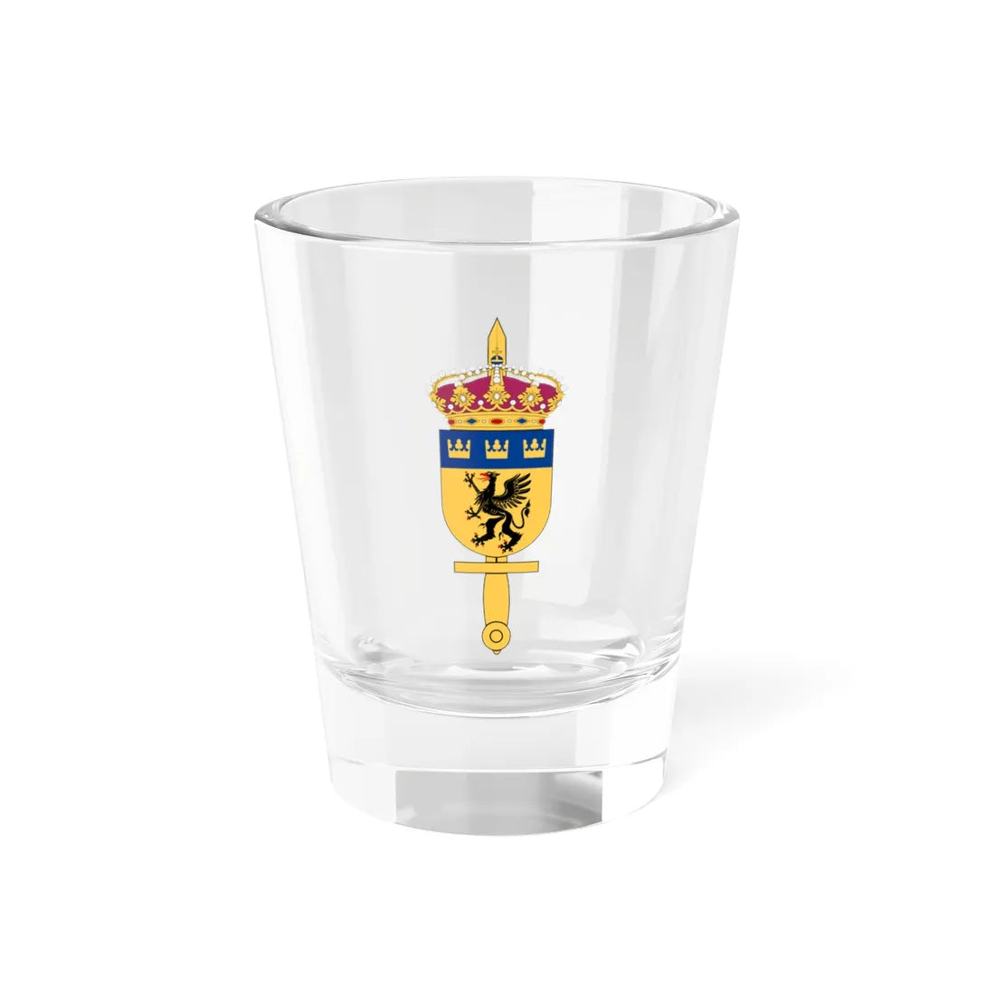 Mellersta militärdistriktsstaben vapen (Sweden) (Coat of Arms) Shot Glass 1.5oz - Go Mug Yourself