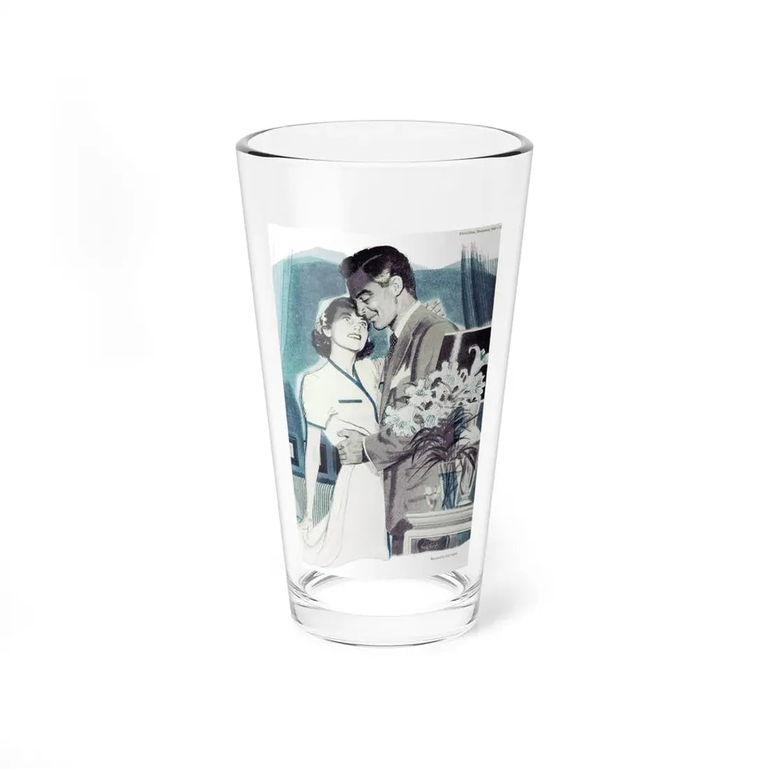 Melody Unheard (Pt. 2), Chatelaine, December 1949 (Magazine Illustration) Pint Glass 16oz 16oz - Go Mug Yourself