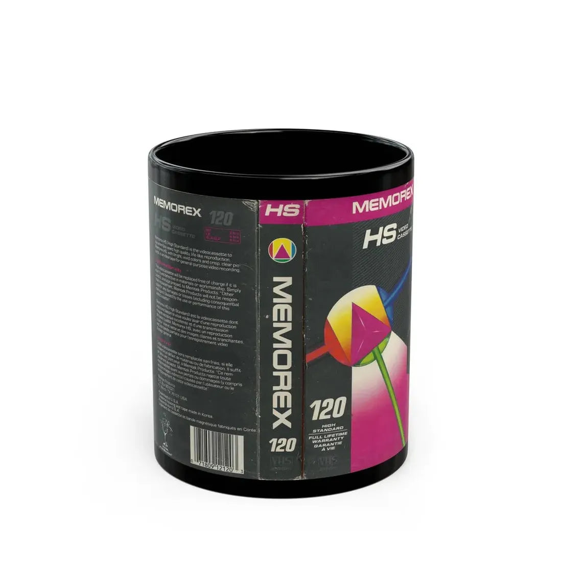 MEMOREX HS VIDEO CASSETTE (VHS COVER) - Black Coffee Mug 11oz - Go Mug Yourself