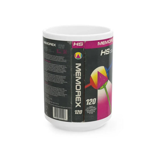 MEMOREX HS VIDEO CASSETTE (VHS COVER) - White Coffee Mug 15oz - Go Mug Yourself