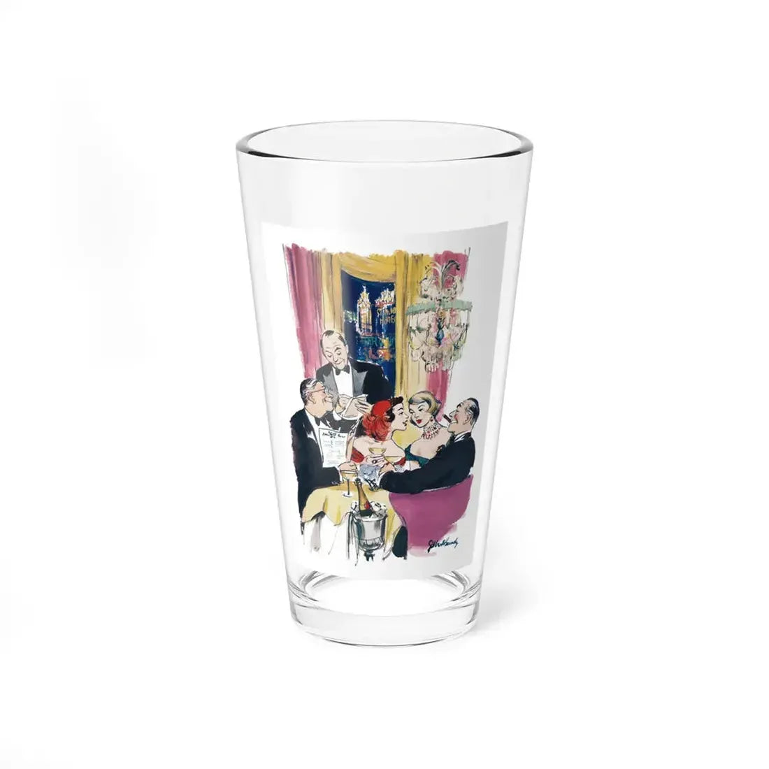 Men are just little boys with more money, Esquire 1955 (Magazine Illustration) Pint Glass 16oz 16oz - Go Mug Yourself