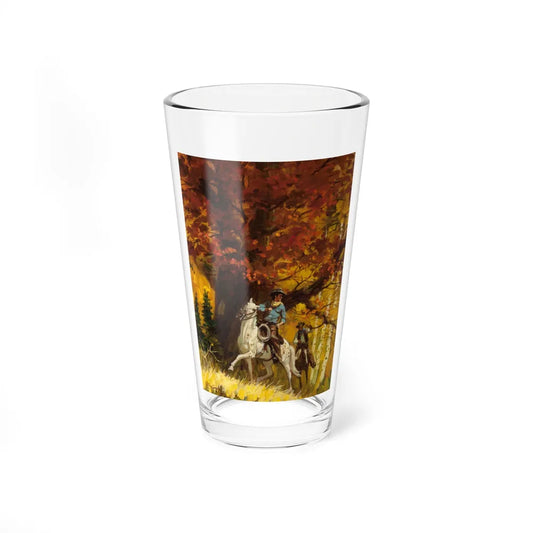 Men on Horseback in the Woods, paperback cover - Pint Glass 16oz-16oz-Go Mug Yourself