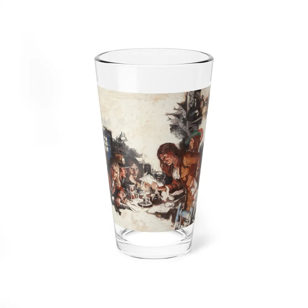 Men Reading Letter Over Candlelight, probable story illustration (Magazine Illustration) Pint Glass 16oz-16oz-Go Mug Yourself