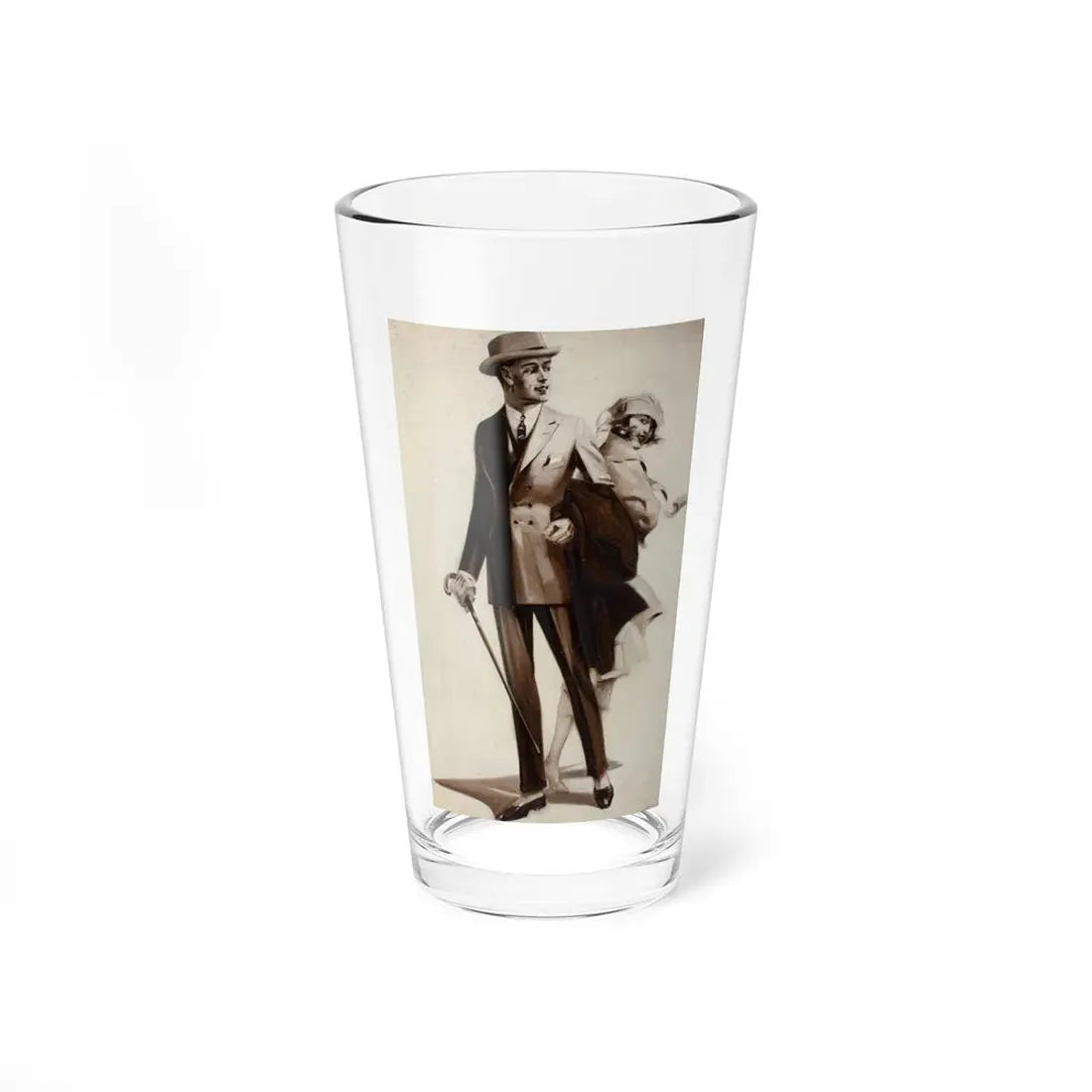 Men's clothing ad illustration (Magazine Illustration) Pint Glass 16oz 16oz - Go Mug Yourself