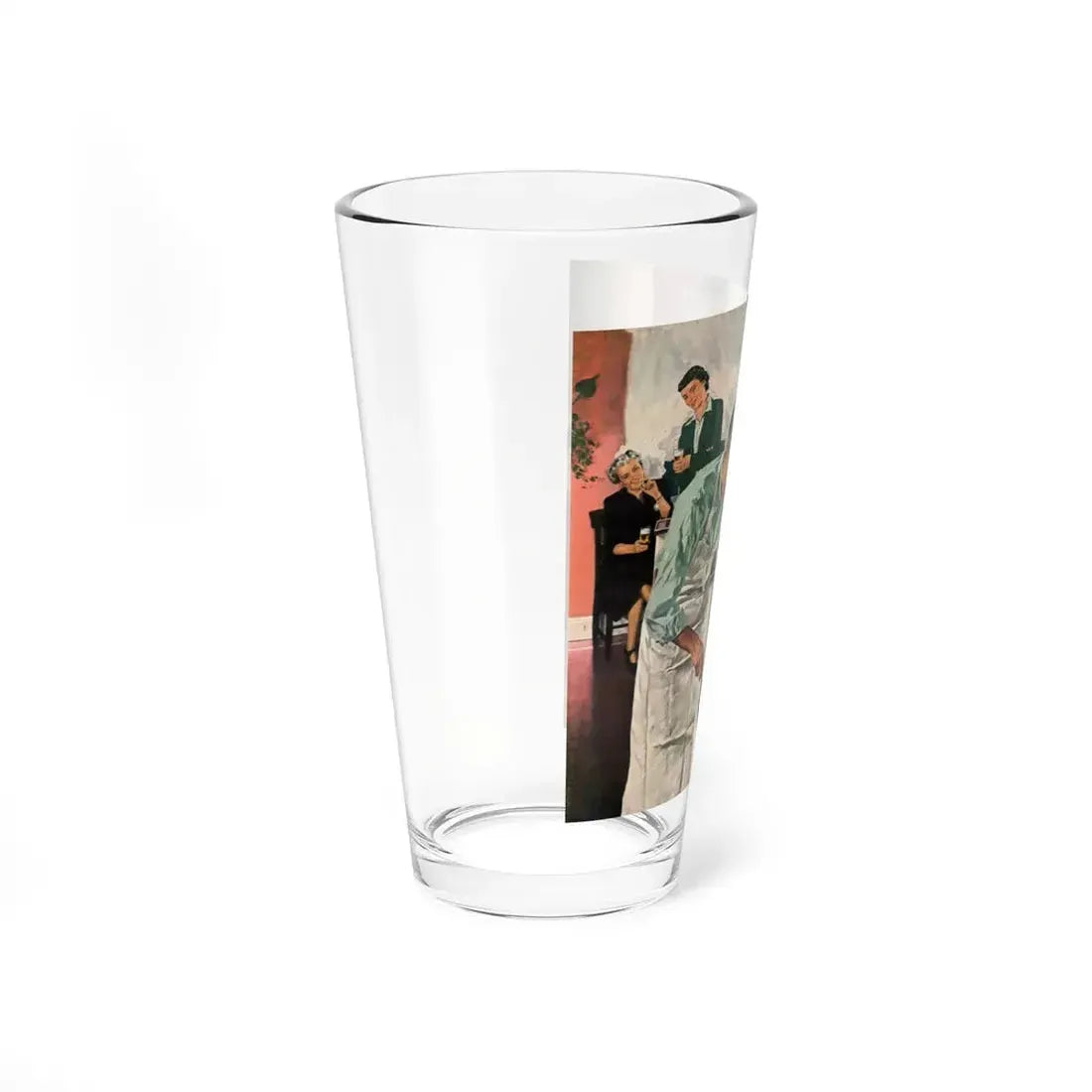 Men's Night In The Kitchen. Number 52 in the series 'Home Life in America' (Magazine Illustration) Pint Glass 16oz - Go Mug Yourself