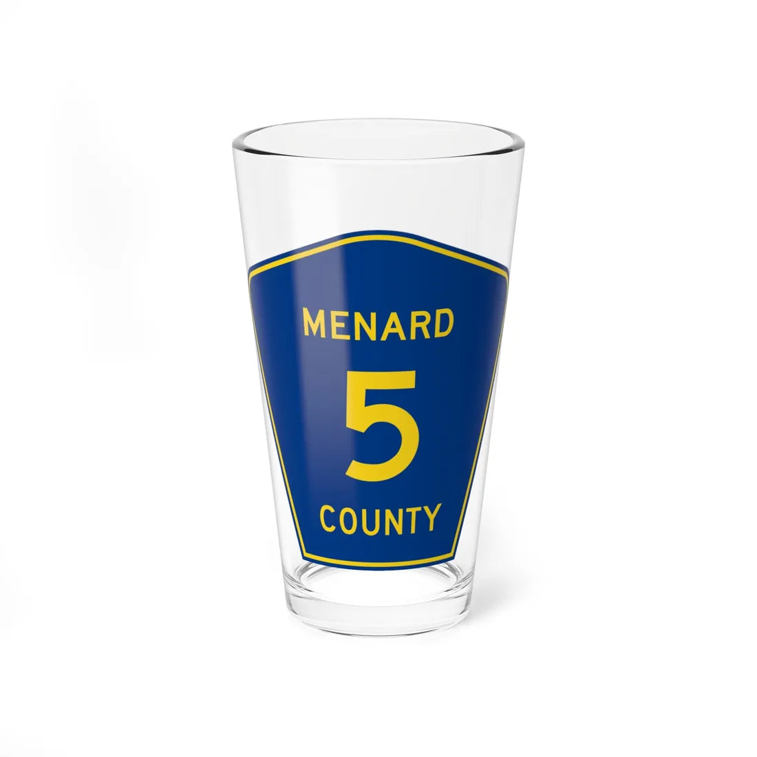 Menard County 5 (Illinois) (Road Sign) Pint Glass 16oz - Go Mug Yourself