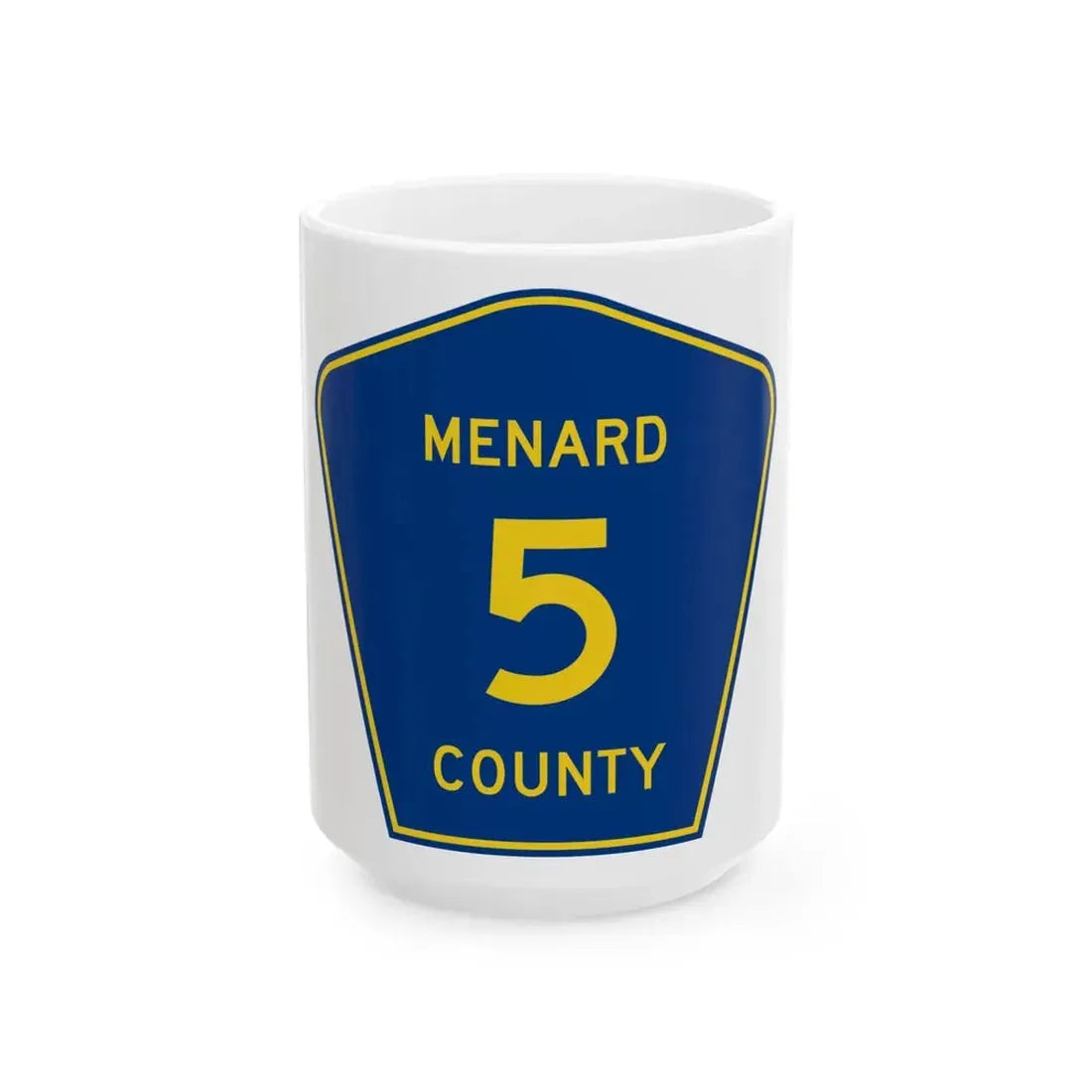 Menard County 5 (Illinois) (Road Sign) White Coffee Mug 15oz - Go Mug Yourself