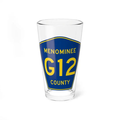 Menominee County G-12 (Michigan) (Road Sign) Pint Glass 16oz 16oz - Go Mug Yourself