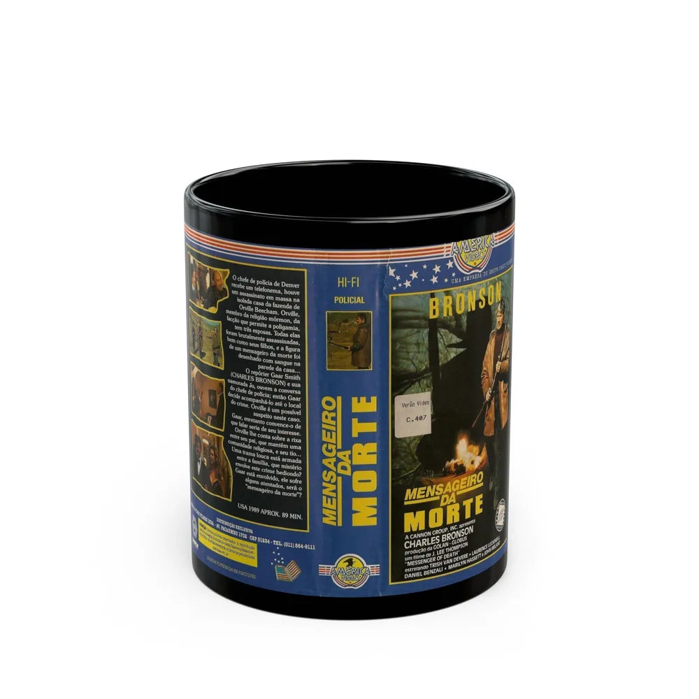 MENSAGEIRO DA MORTE (VHS COVER) - Black Coffee Mug-11oz-Go Mug Yourself