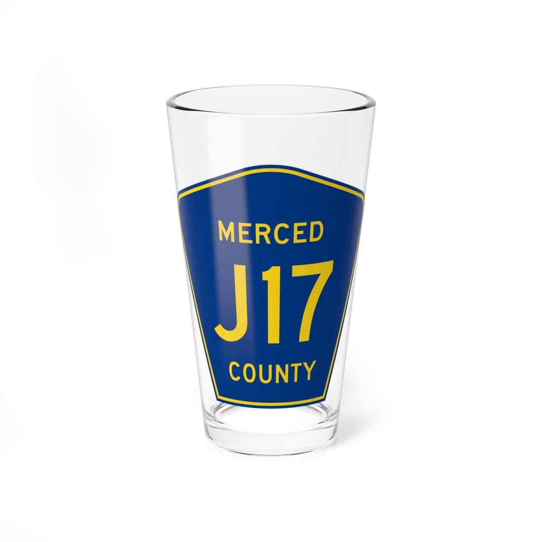 Merced County J17 (California) (Road Sign) Pint Glass 16oz 16oz - Go Mug Yourself