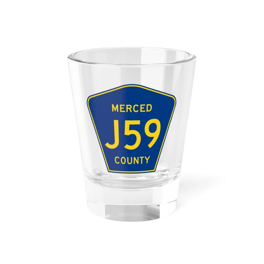Merced County J59 (California) (Road Sign) Shot Glass 1.5oz 1.5oz - Go Mug Yourself