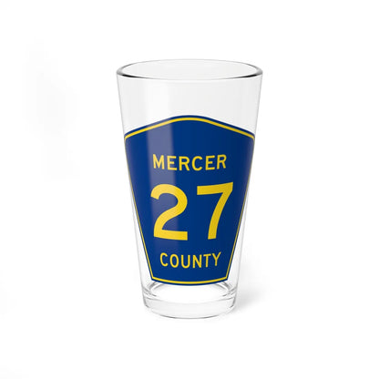 Mercer County Route 27 ND (North Dakota) (Road Sign) Pint Glass 16oz 16oz - Go Mug Yourself