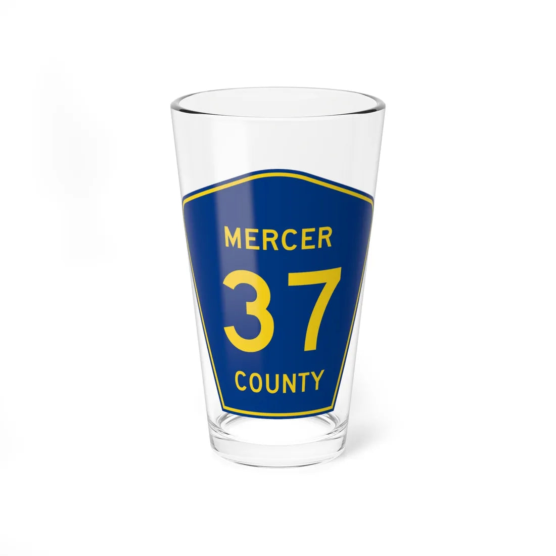 Mercer County Route 37 ND (North Dakota) (Road Sign) Pint Glass 16oz 16oz - Go Mug Yourself