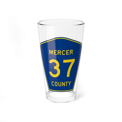 Mercer County Route 37 ND (North Dakota) (Road Sign) Pint Glass 16oz 16oz - Go Mug Yourself