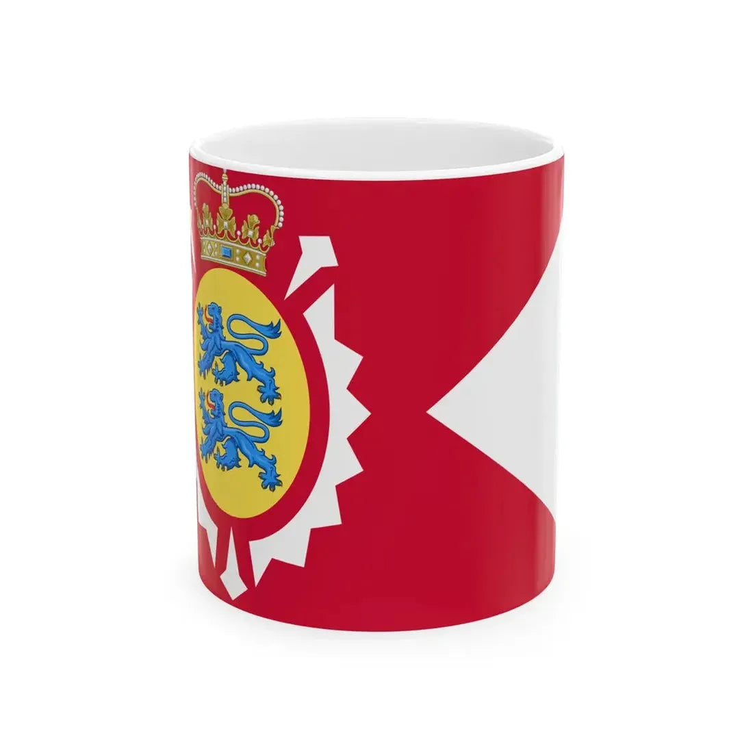 Merchant Ensign of Holstein-Gottorp Lions dexter (Denmark) White Coffee Mug 11oz - Go Mug Yourself