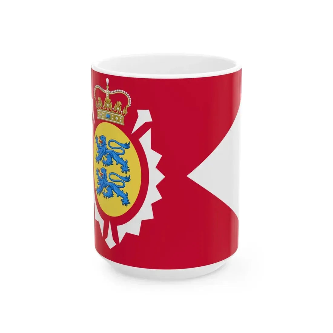 Merchant Ensign of Holstein-Gottorp Lions dexter (Denmark) White Coffee Mug 15oz - Go Mug Yourself
