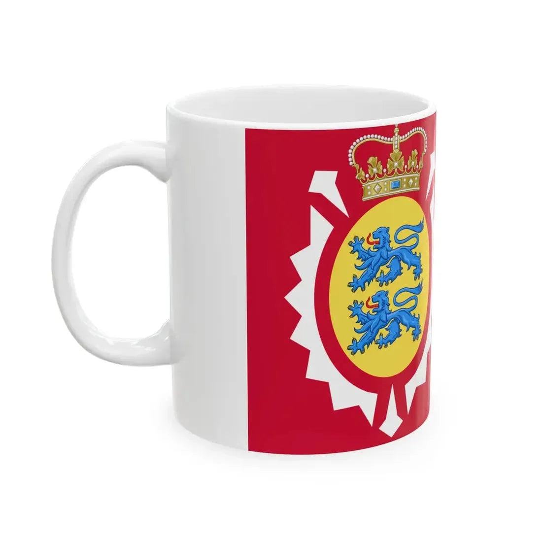 Merchant Ensign of Holstein-Gottorp Lions dexter (Denmark) White Coffee Mug - Go Mug Yourself