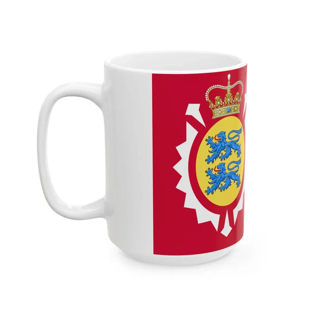 Merchant Ensign of Holstein-Gottorp Lions dexter (Denmark) White Coffee Mug - Go Mug Yourself