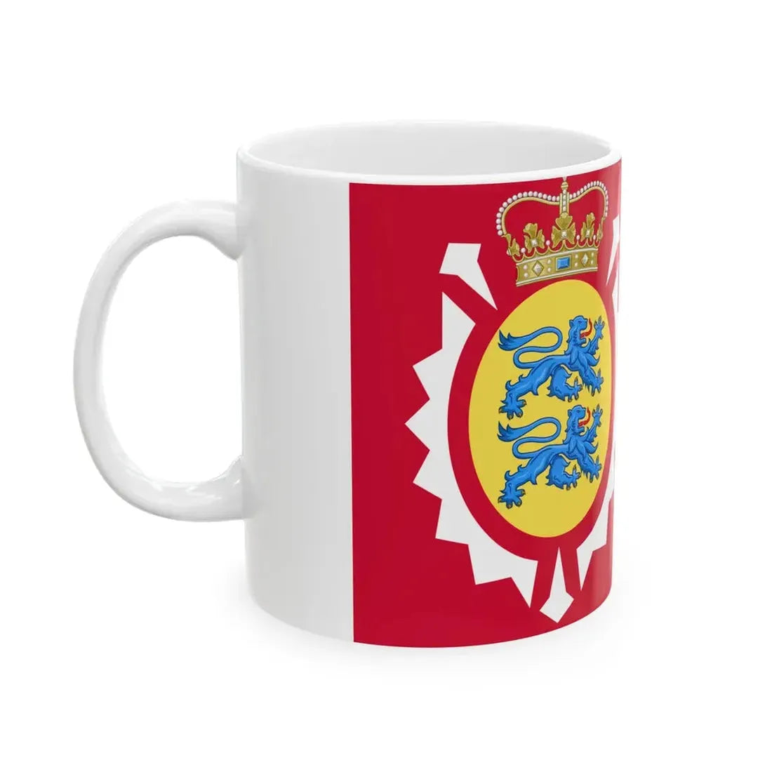 Merchant Ensign of Holstein-Gottorp Lions sinister (Denmark) White Coffee Mug - Go Mug Yourself