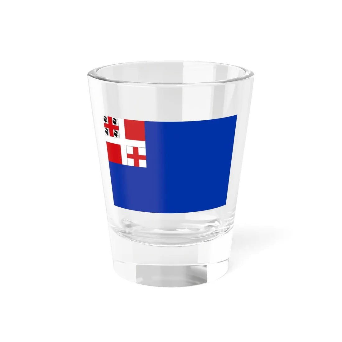 Merchant Flag and War Ensign of the Kingdom of Sardinia 1814-1816 (Italy) Shot Glass 1.5oz 1.5oz - Go Mug Yourself