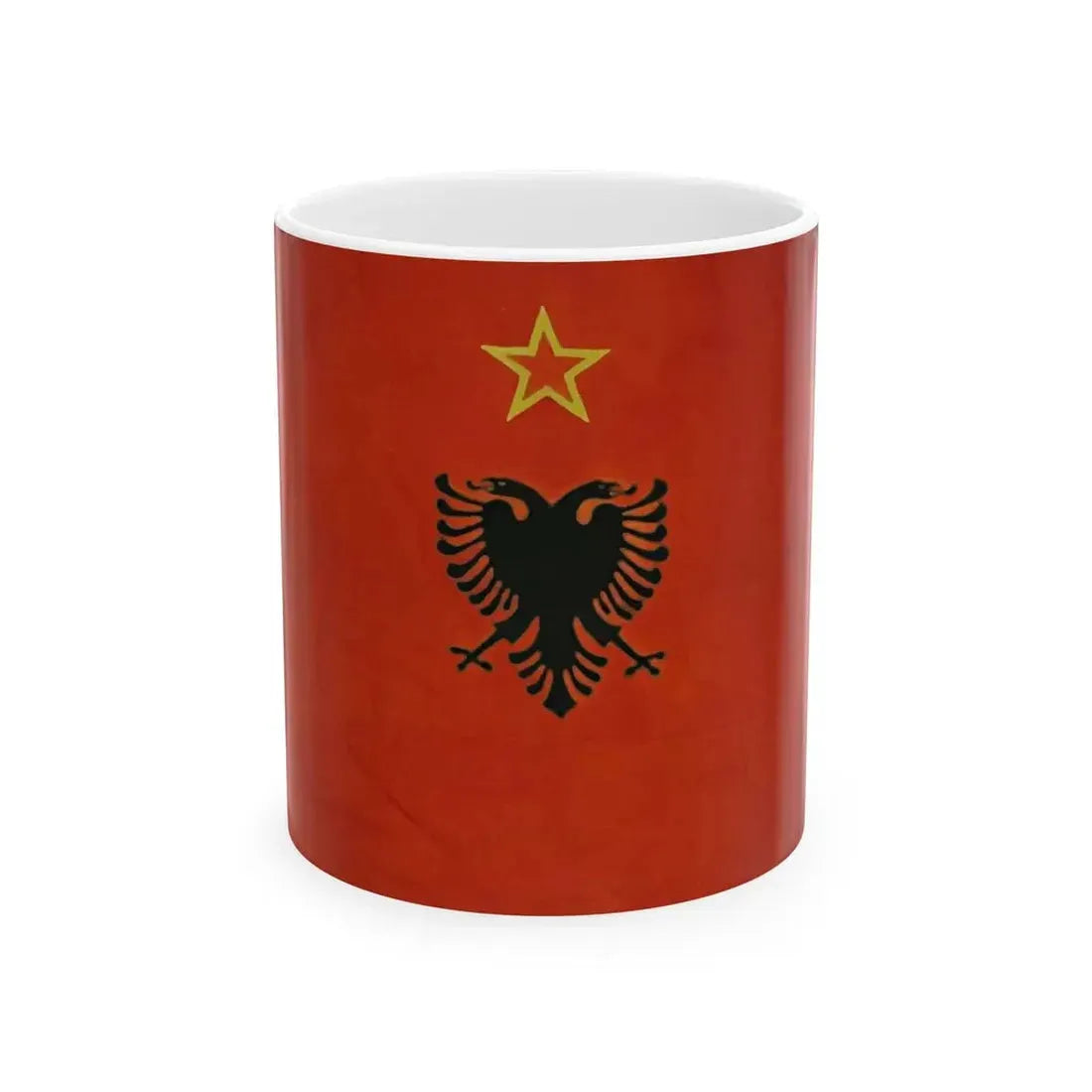 Merchant Flag of the Peoples Republic of Albania 1955 (Albania) White Coffee Mug 11oz - Go Mug Yourself