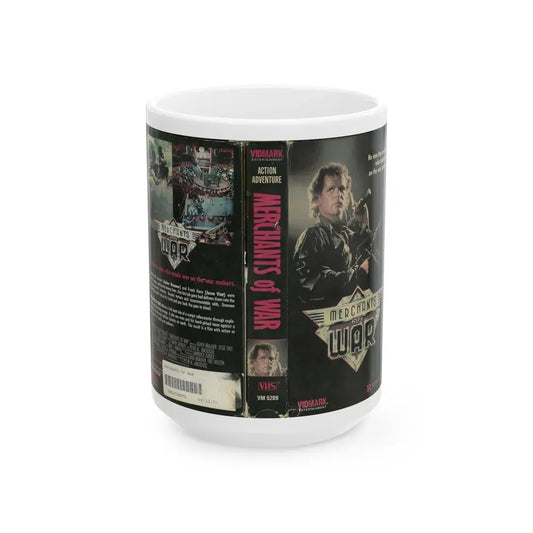 MERCHANTS OF WAR (VHS COVER) - White Coffee Mug 15oz - Go Mug Yourself