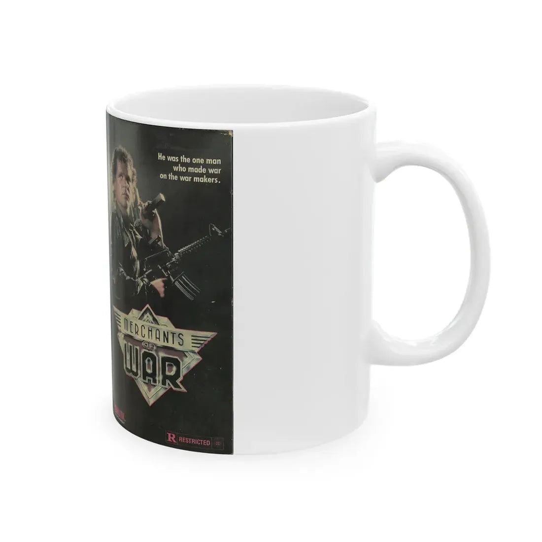 MERCHANTS OF WAR (VHS COVER) - White Coffee Mug - Go Mug Yourself