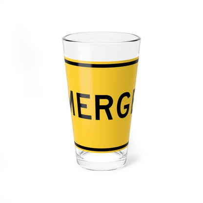 MERG Le F A MUTCD-DE W4-1P-DE (Delaware) (Road Sign) Pint Glass 16oz 16oz - Go Mug Yourself