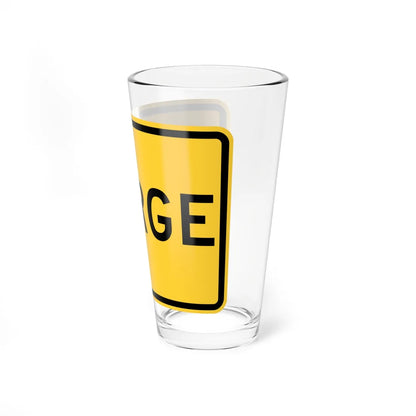 MERG Le F A MUTCD-DE W4-1P-DE (Delaware) (Road Sign) Pint Glass 16oz - Go Mug Yourself