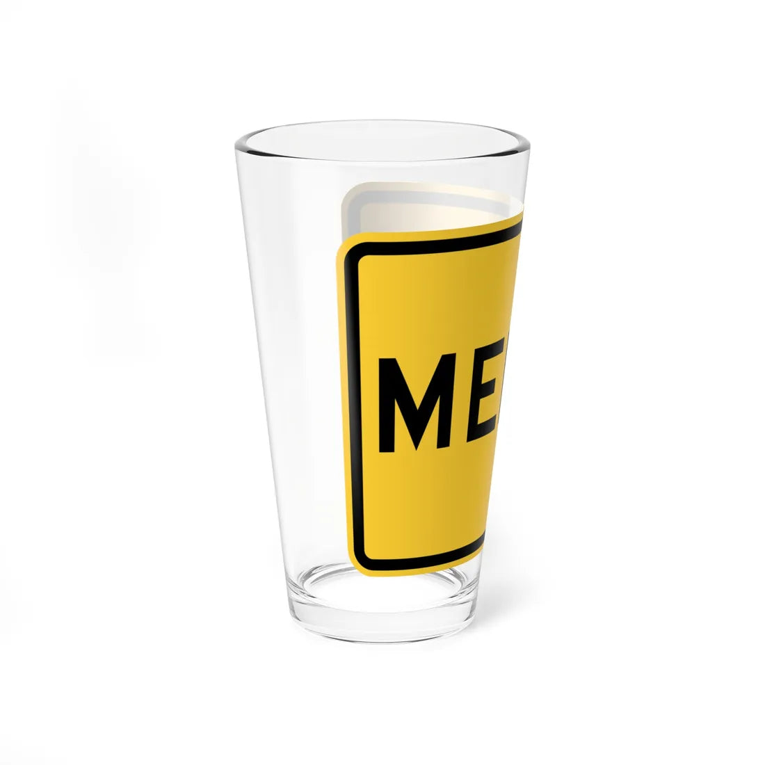 MERG Le F A MUTCD-DE W4-1P-DE (Delaware) (Road Sign) Pint Glass 16oz - Go Mug Yourself