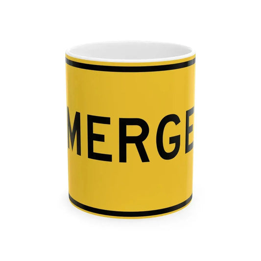 MERG Le F A MUTCD-DE W4-1P-DE (Delaware) (Road Sign) White Coffee Mug 11oz - Go Mug Yourself