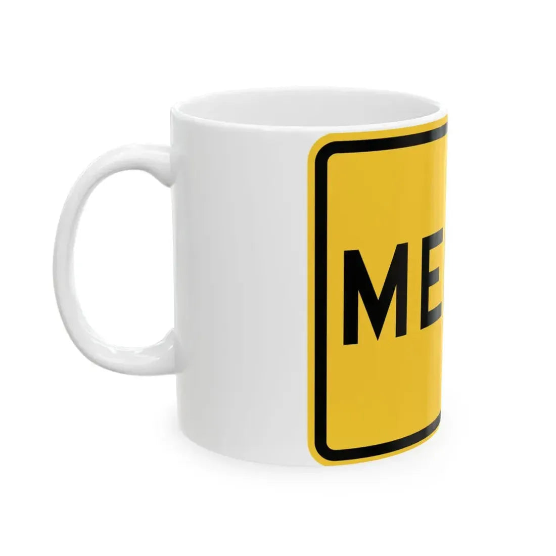 MERG Le F A MUTCD-DE W4-1P-DE (Delaware) (Road Sign) White Coffee Mug - Go Mug Yourself