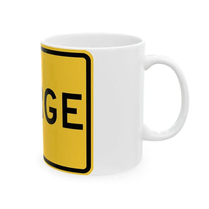 MERG Le F A MUTCD-DE W4-1P-DE (Delaware) (Road Sign) White Coffee Mug - Go Mug Yourself