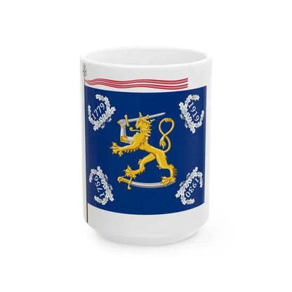 Merisotakoulun lippu (Finland) White Coffee Mug 15oz - Go Mug Yourself