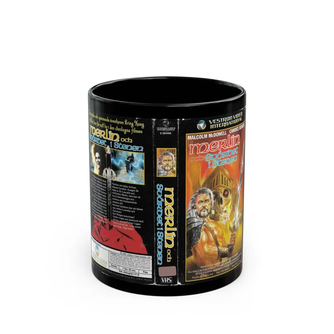 MERLIN AND THE SWORD (VHS COVER) - Black Coffee Mug 11oz - Go Mug Yourself