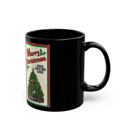 MERRY CHRISTMAS VIDEO GREETING CARD (VHS COVER) - Black Coffee Mug - Go Mug Yourself