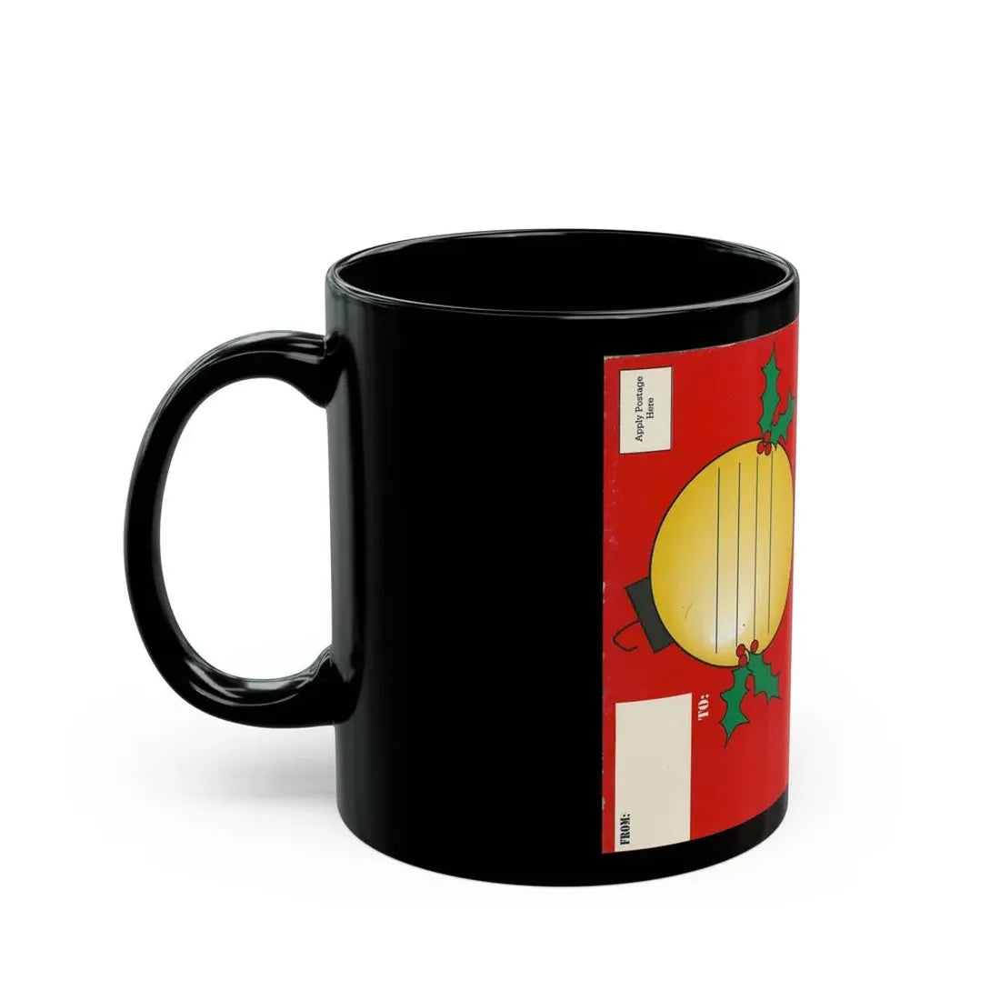 MERRY CHRISTMAS VIDEO GREETING CARD (VHS COVER) - Black Coffee Mug - Go Mug Yourself