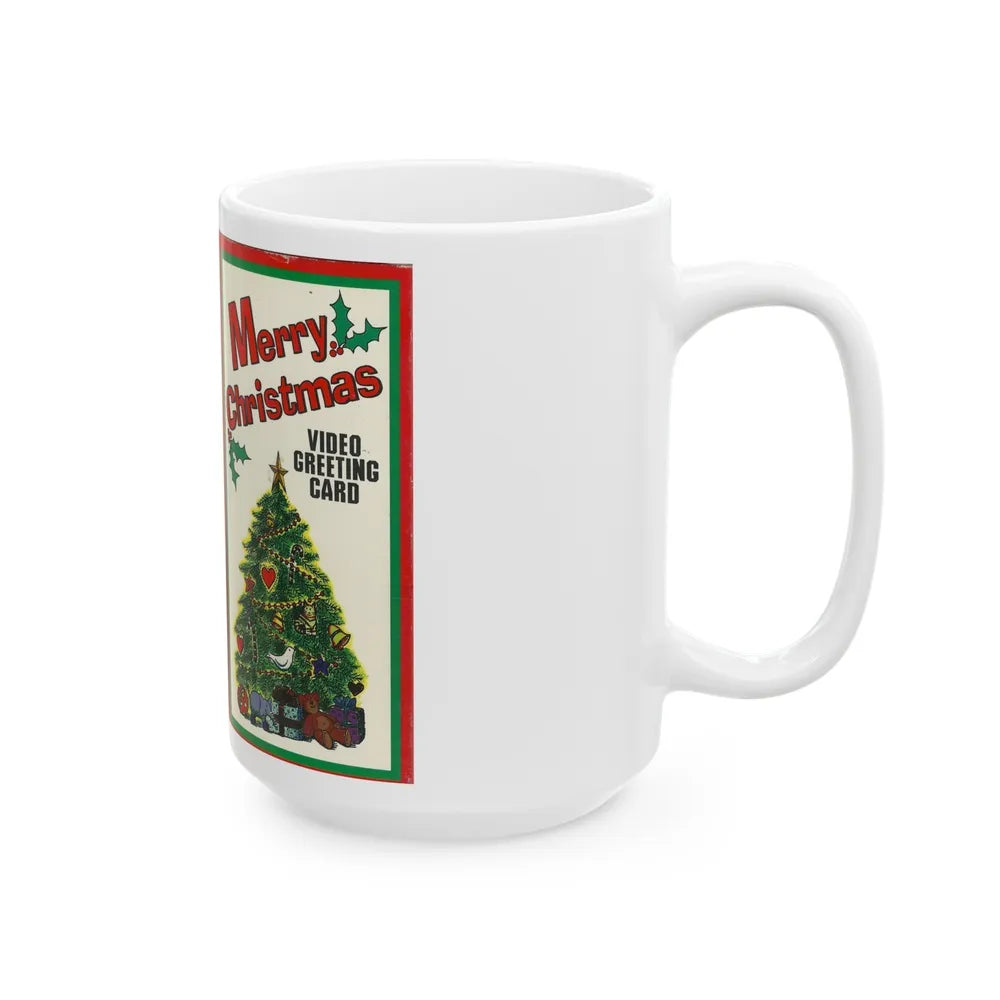 MERRY CHRISTMAS VIDEO GREETING CARD (VHS COVER) - White Coffee Mug-Go Mug Yourself