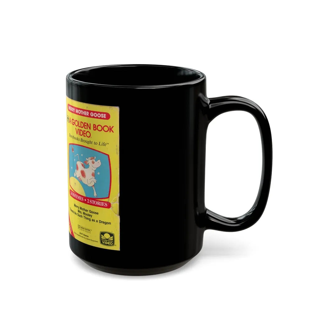 MERRY MOTHER GOOSE RHYMES AND STORIES A GOLDEN BOOK VIDEO (VHS COVER) - Black Coffee Mug-Go Mug Yourself