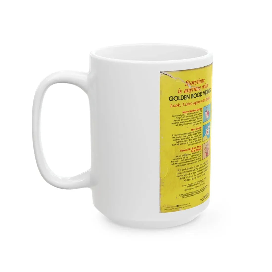 MERRY MOTHER GOOSE RHYMES AND STORIES A GOLDEN BOOK VIDEO (VHS COVER) - White Coffee Mug - Go Mug Yourself