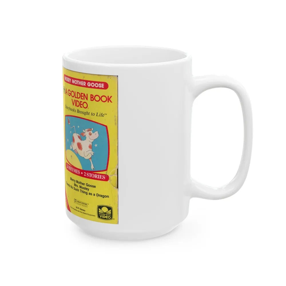 MERRY MOTHER GOOSE RHYMES AND STORIES A GOLDEN BOOK VIDEO (VHS COVER) - White Coffee Mug-Go Mug Yourself