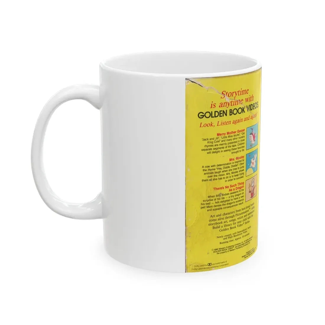 MERRY MOTHER GOOSE RHYMES AND STORIES A GOLDEN BOOK VIDEO (VHS COVER) - White Coffee Mug - Go Mug Yourself