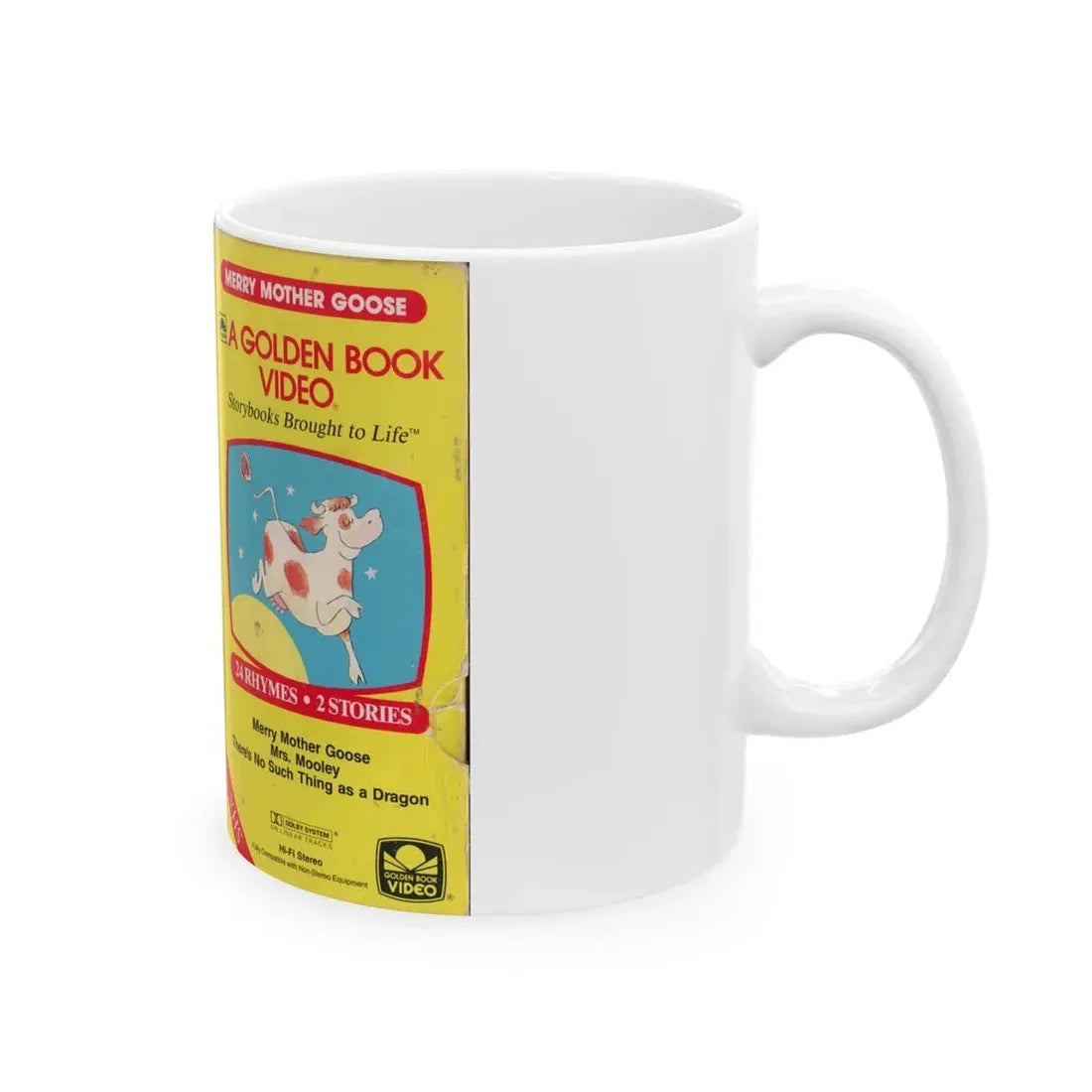 MERRY MOTHER GOOSE RHYMES AND STORIES A GOLDEN BOOK VIDEO (VHS COVER) - White Coffee Mug - Go Mug Yourself