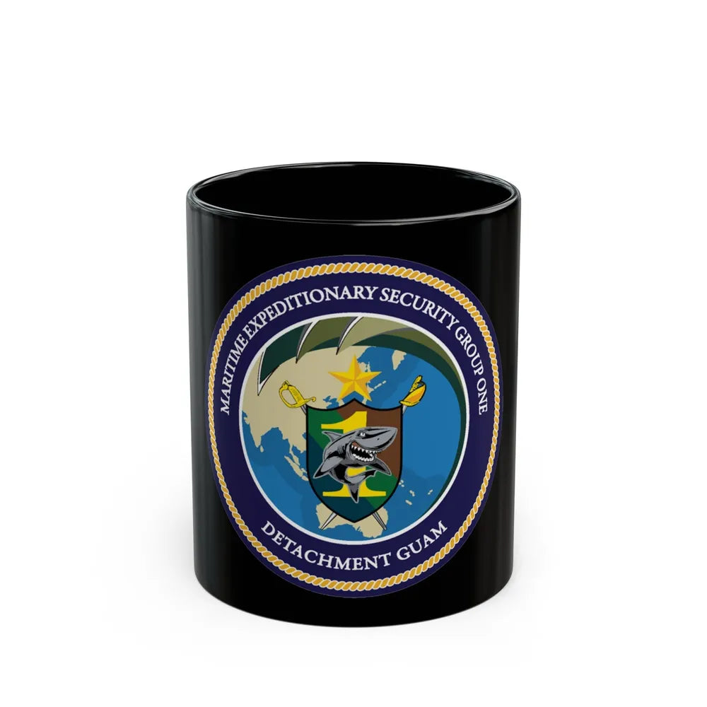 MESG 1 Det Guam Maritime Expeditionary Security Group One (U.S. Navy) Black Coffee Mug-11oz-Go Mug Yourself