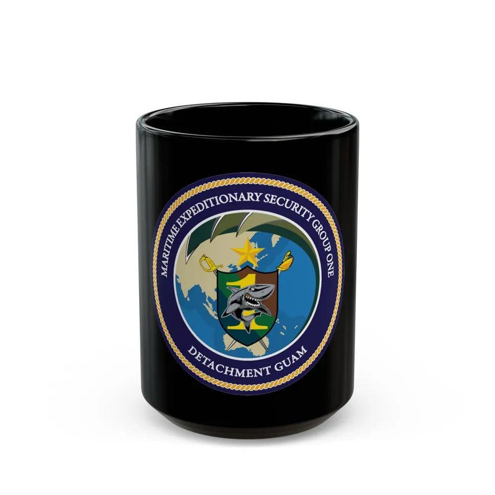 MESG 1 Det Guam Maritime Expeditionary Security Group One (U.S. Navy) Black Coffee Mug-15oz-Go Mug Yourself