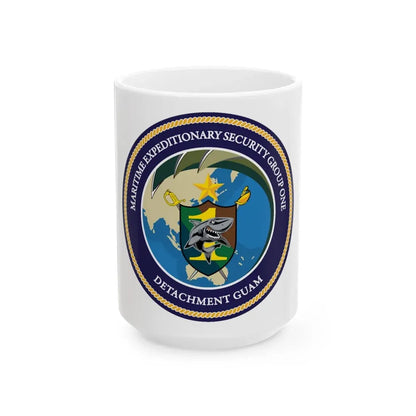 MESG 1 Det Guam Maritime Expeditionary Security Group One (U.S. Navy) White Coffee Mug 15oz - Go Mug Yourself