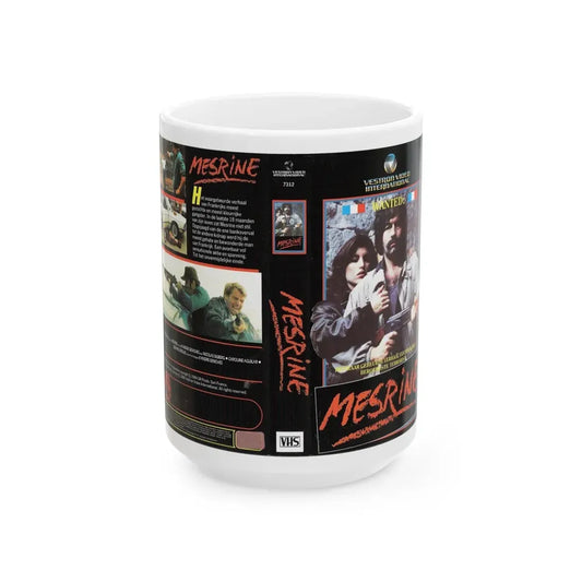 MESRINE (VHS COVER) - White Coffee Mug 15oz - Go Mug Yourself